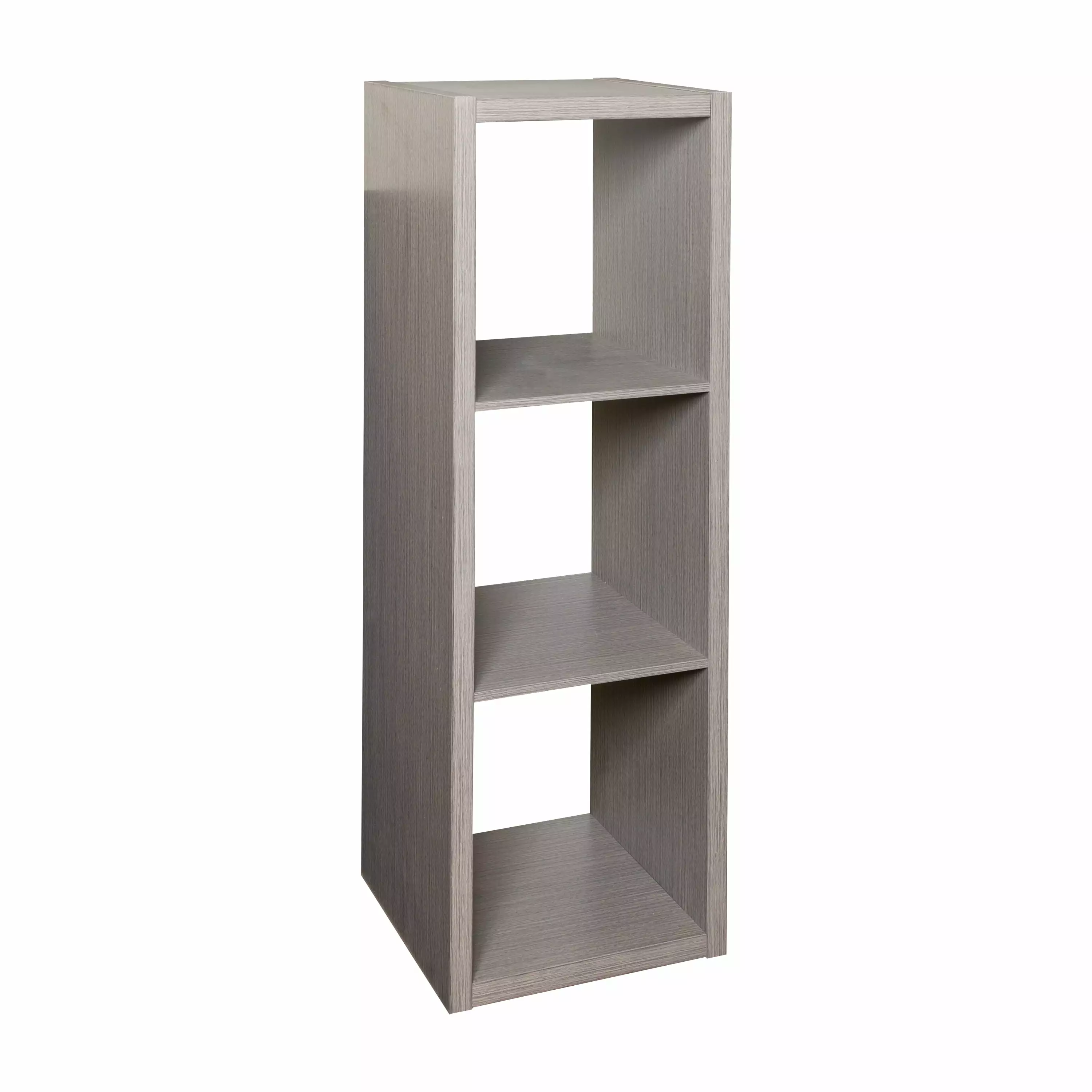 Honey-Can-Do Wood 3-Shelves Cubby Bookcase Gray Sturdy and Functional