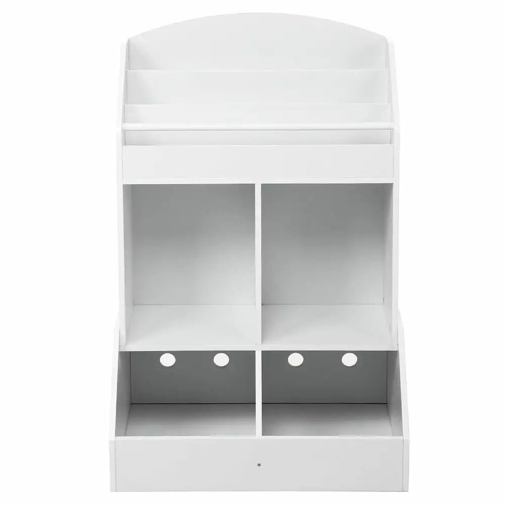 Joyspirit White Wood Bookshelf and Toy Organizer Kids Bedroom or Living Room