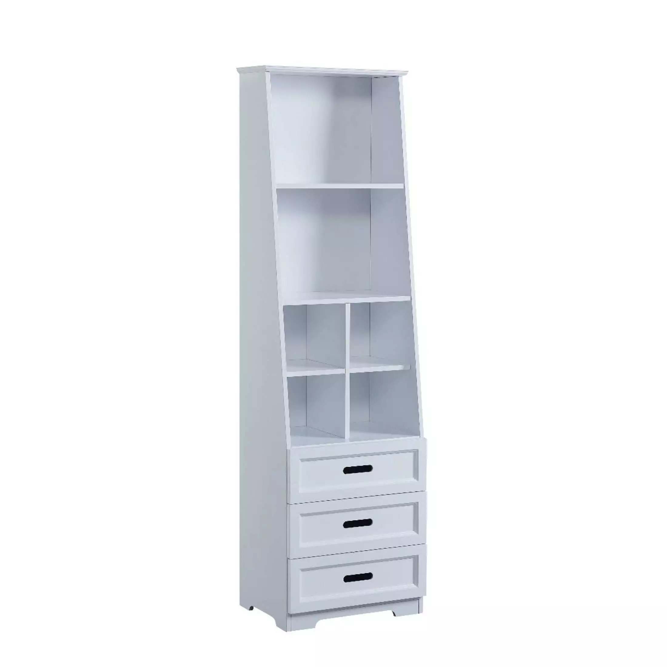 Newboti Furniture Kids Funnel White Bookcase Book Display Organizer Drawers Classic White