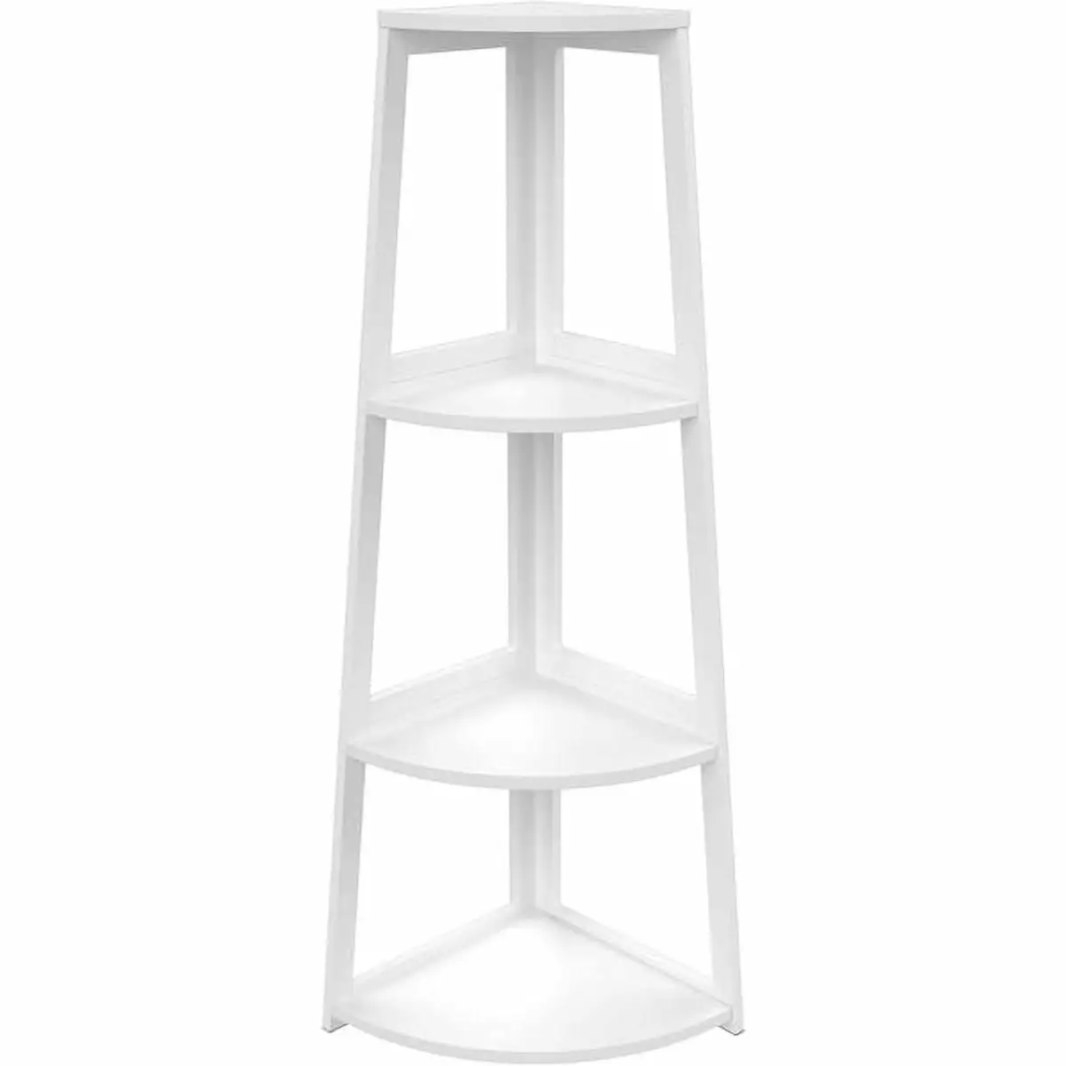 PENGXIANG 4-Tier Bamboo Corner Bookshelf 47.2 Inch High Open Ladder Bookcase White