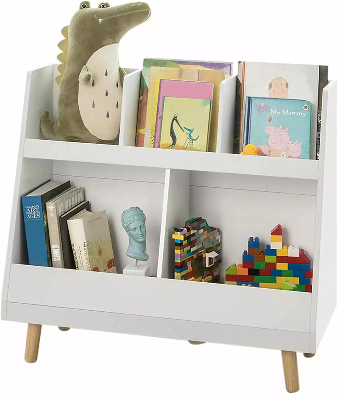Children Kids Bookcase 5 Compartments - Storage Shelf and Organizer Q&Q