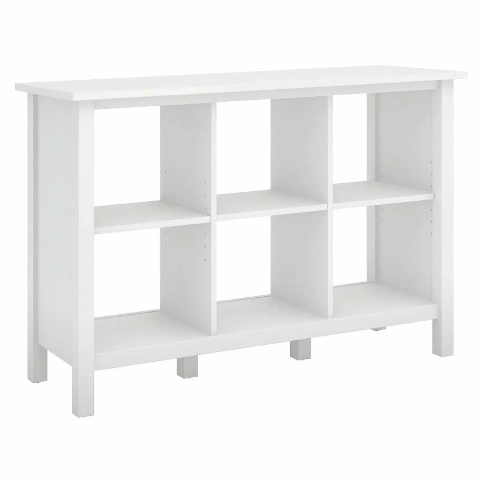 Scranton & Co 6 Cube 3-Shelf Wood Storage Bookcase White