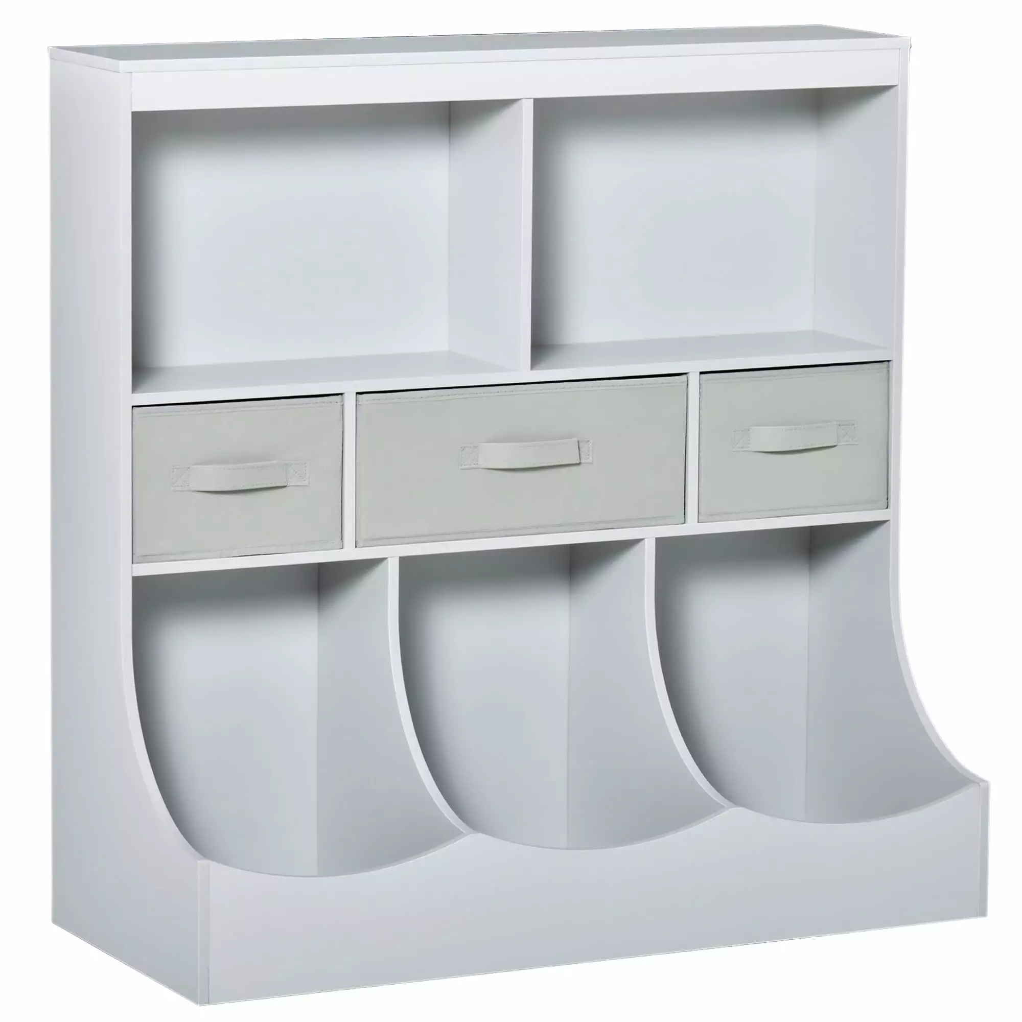 Kids Bookcase Toy Storage Organizer Cabinet Children Display Bookshelf Drawers Toys Clothes Books Grey SMHZ