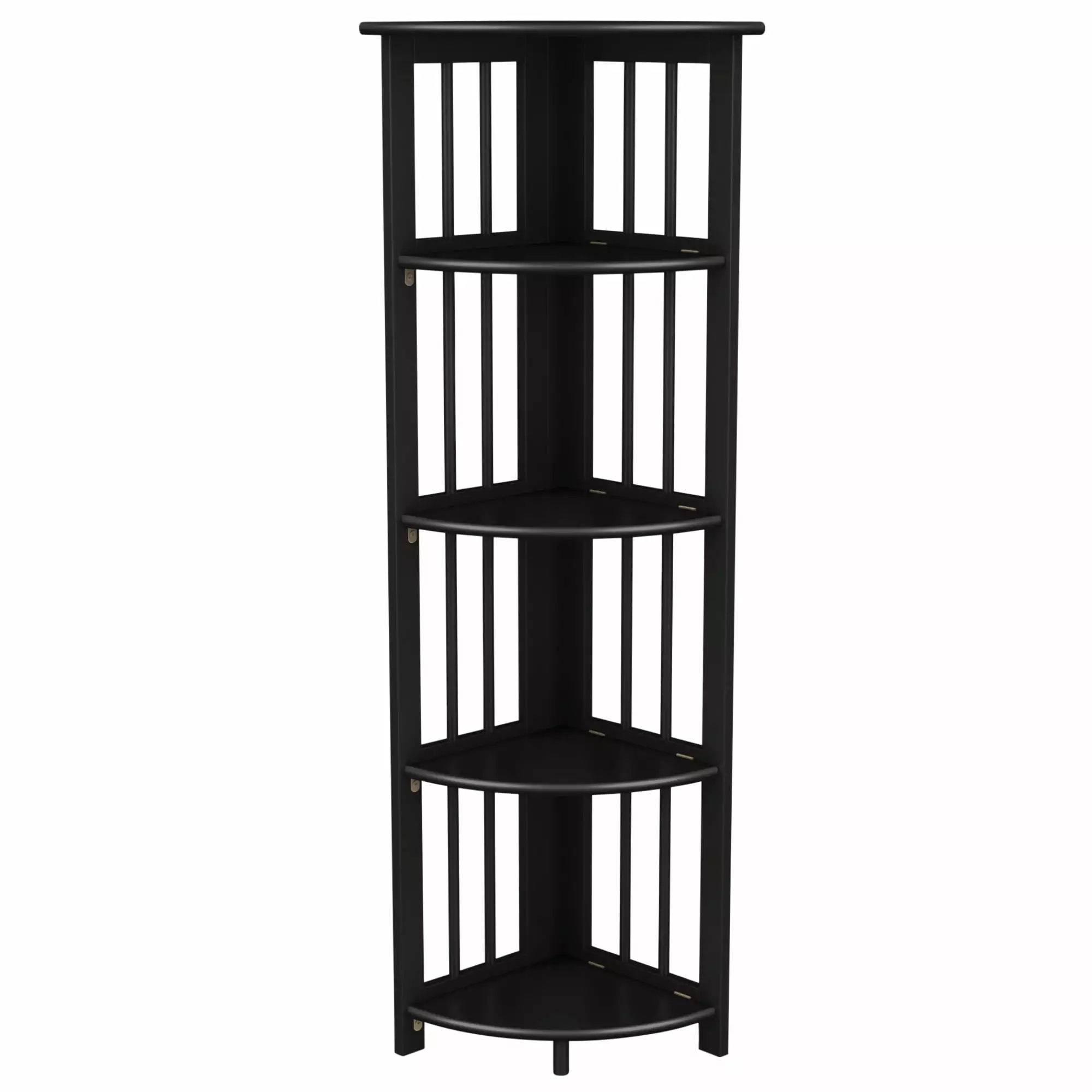 Stony-Edge Corner Folding Bookcase Easy Assembly Bookshelf Home Office Storage 51 Black Stony Edge