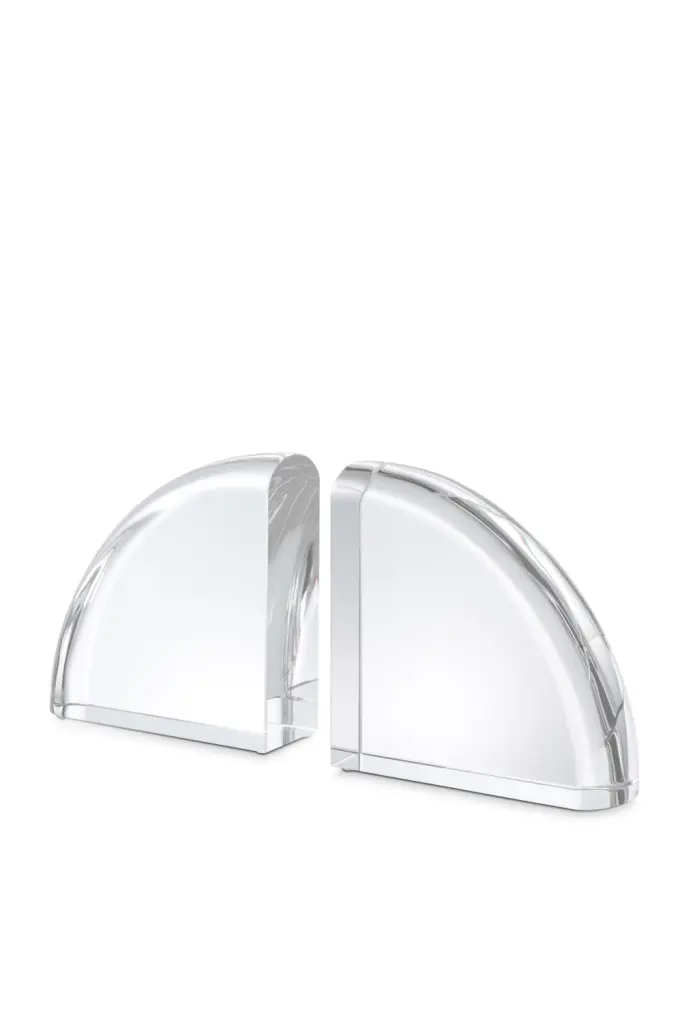 Crystal Glass Bookend Set 2 Eichholtz Decorage Heavy Duty