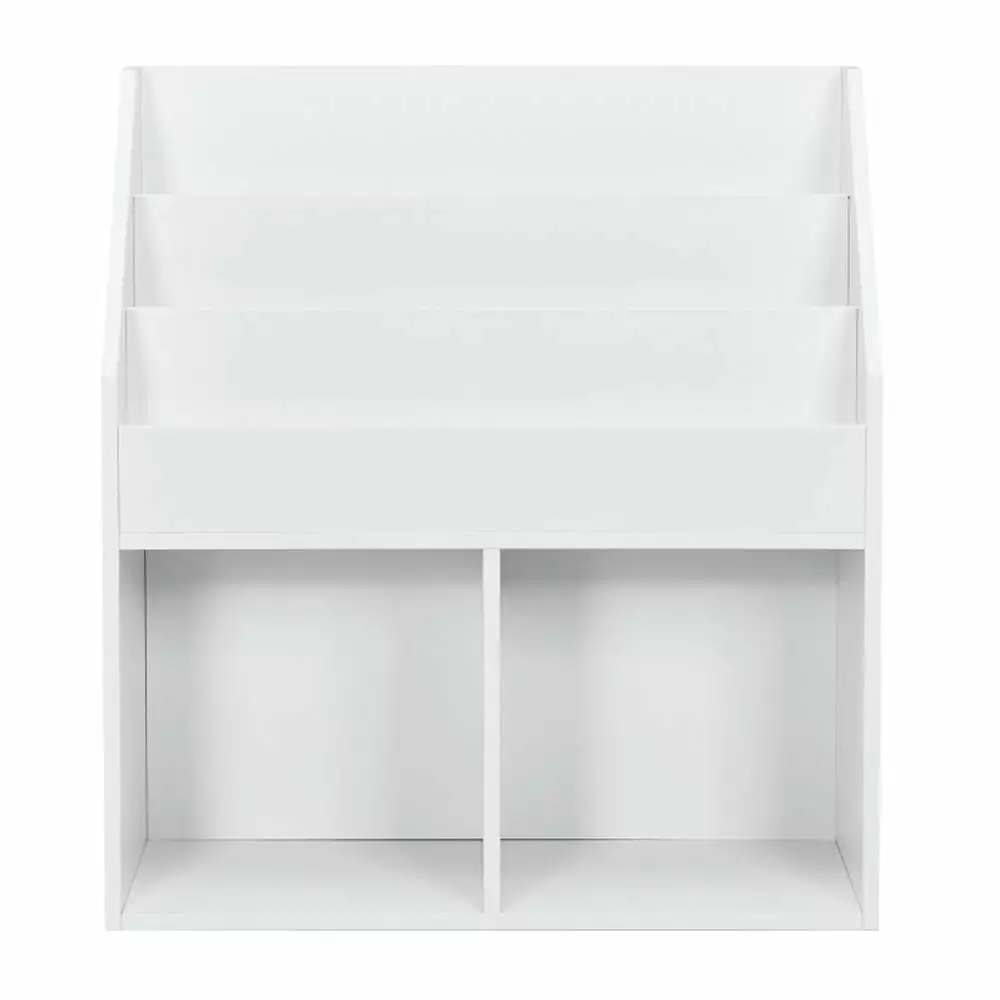 Kepooman Toy Book Organizer Storage Unit Kids Wooden Bookshelf Bookcase Children Toy Storage Cabinet Organizer White