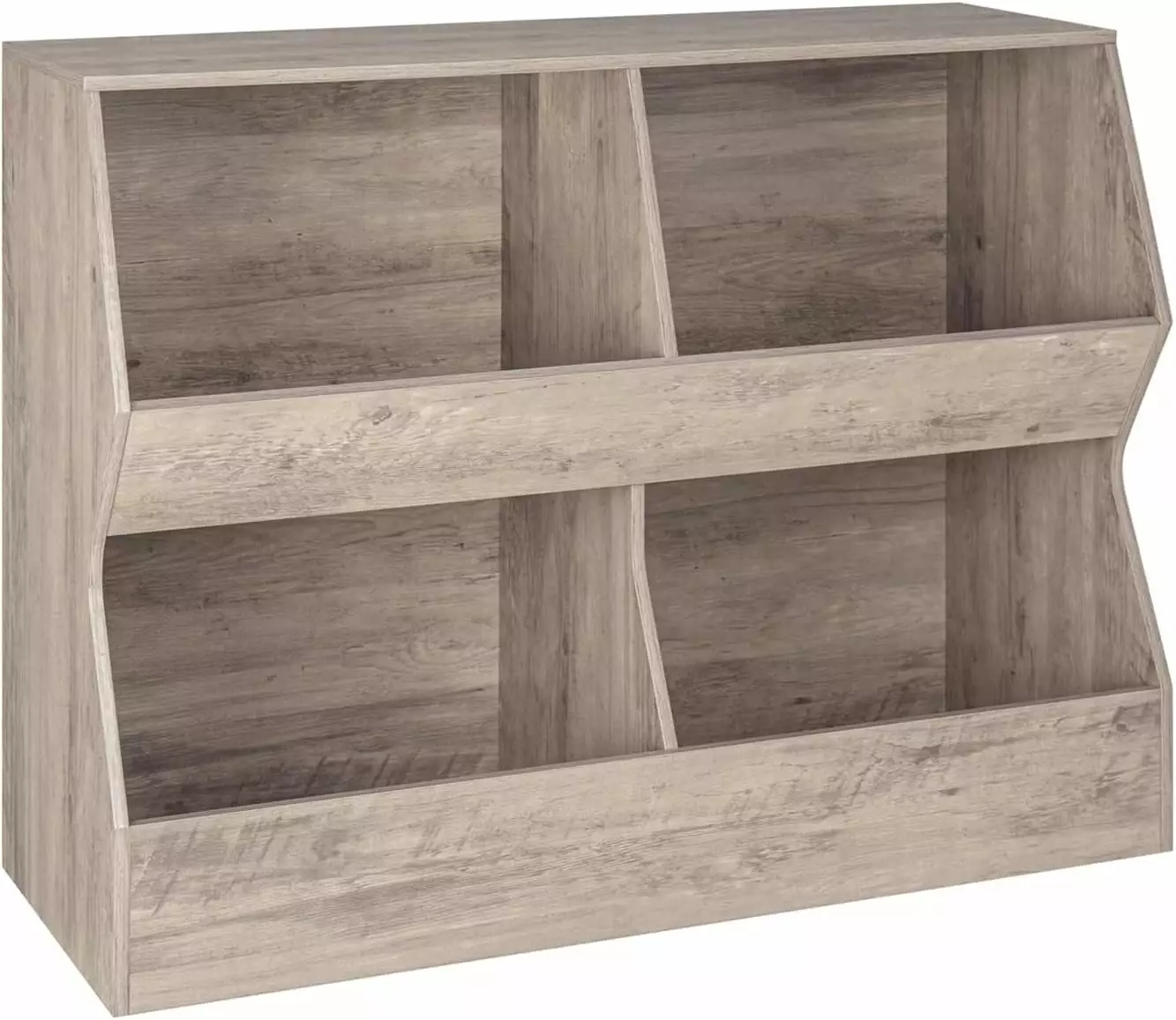 Kids Bookshelf Toy Storage Organizer Wooden Toy Storage Cabinet 4 Cubby Children Bookcase Toddler Book Toy Shelf Bedroom N...