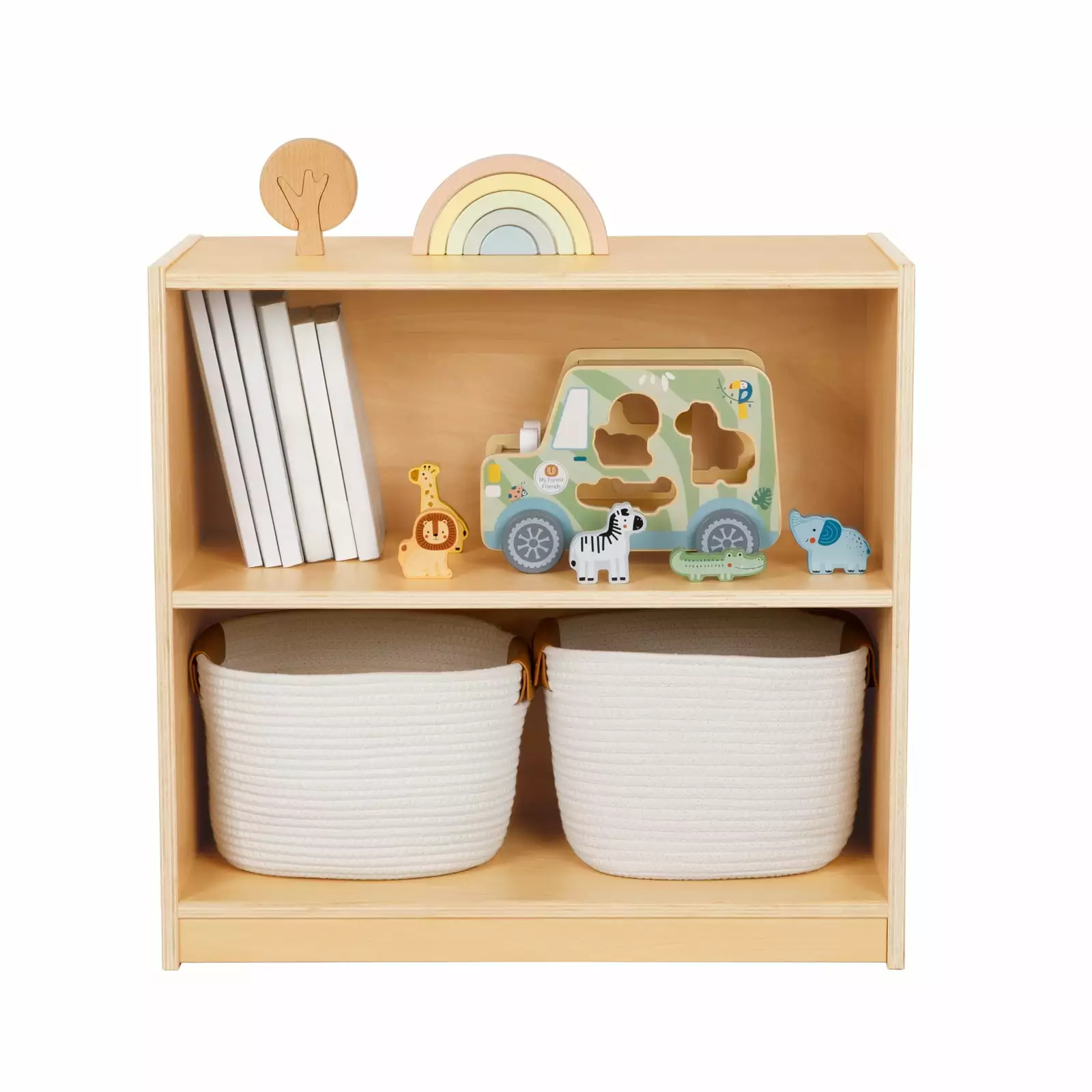 OOOK Montessori Shelf and Toy Storage Compact Toddler Bookshelf Small Space