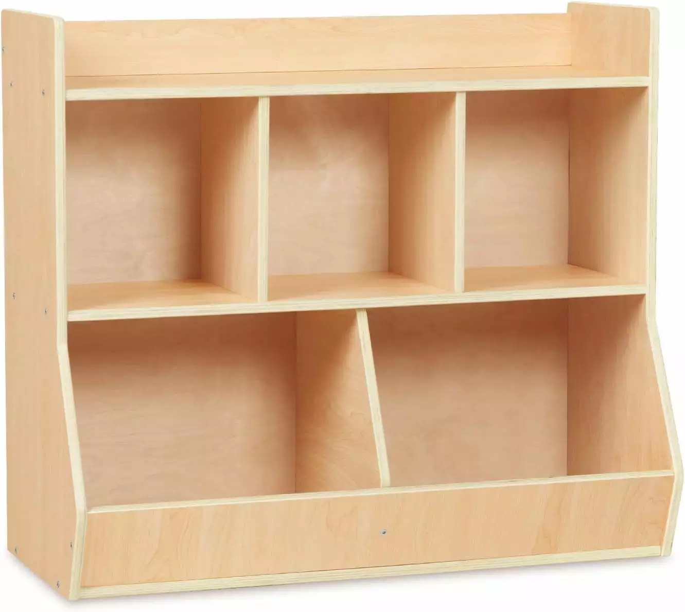 Kids Bookshelf and Toy Storage 3-Tier Montessori Book Shelf Large Storage Capacity Nursery Playroom Puapli
