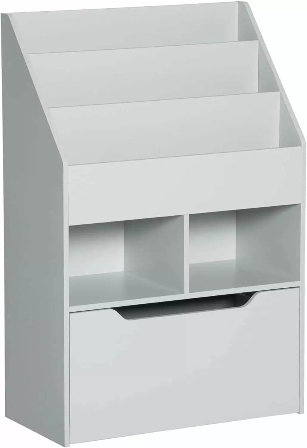 Kids Bookcase Multi-Shelf Rack Organizer Storage Drawer Books Playroom Gray YOJFOTOOU