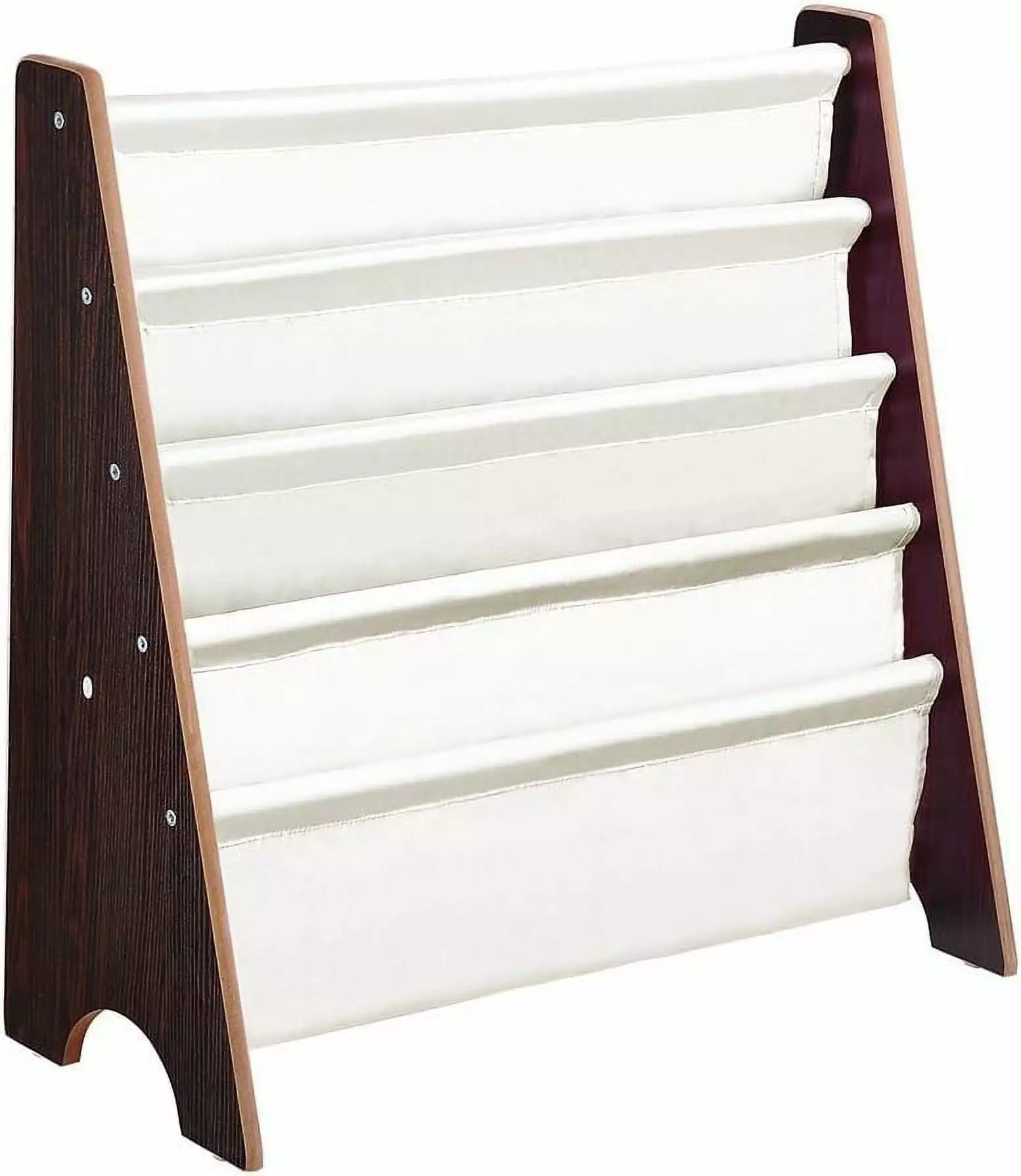 Kids Book Shelf Sling Storage Rack Organizer Bookcase Display Holder Walnut CAIXIN