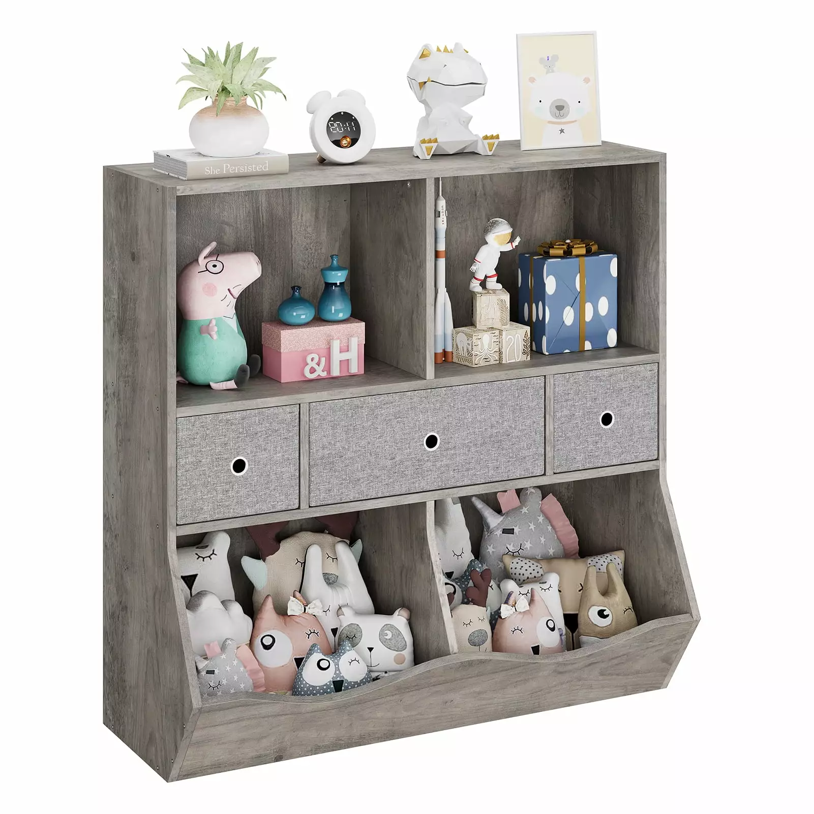 Kids Bookshelves and Toy Storage Multiple Shelf Storage Cabinets Compartment Organizer Boys and Girls Rooms Towallmark