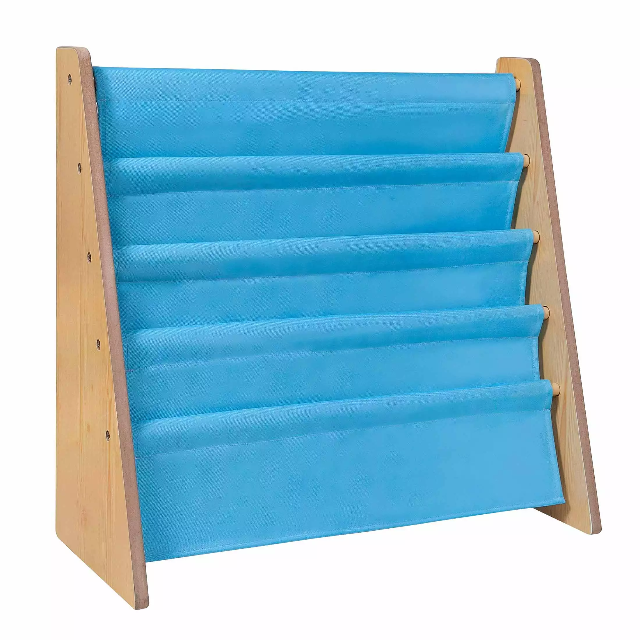Wildkin Kids Sling Book Shelf Natural w Sky Blue