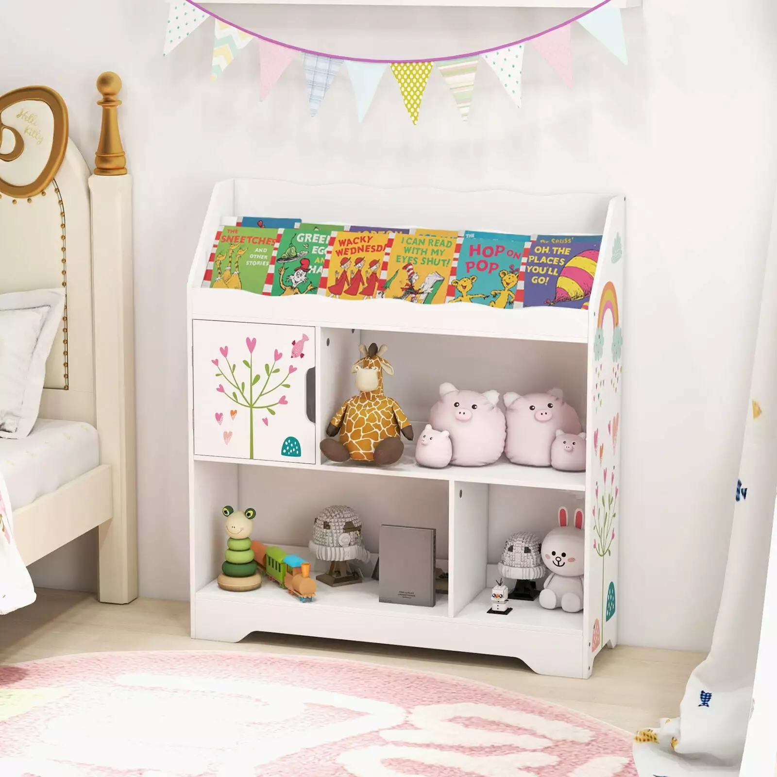 Amijoy Toy Storage Organizer Display Stand 3--1 Kids Toy Shelf Book Shelf Storage Compartments Kids Toy Storage Organizer ...