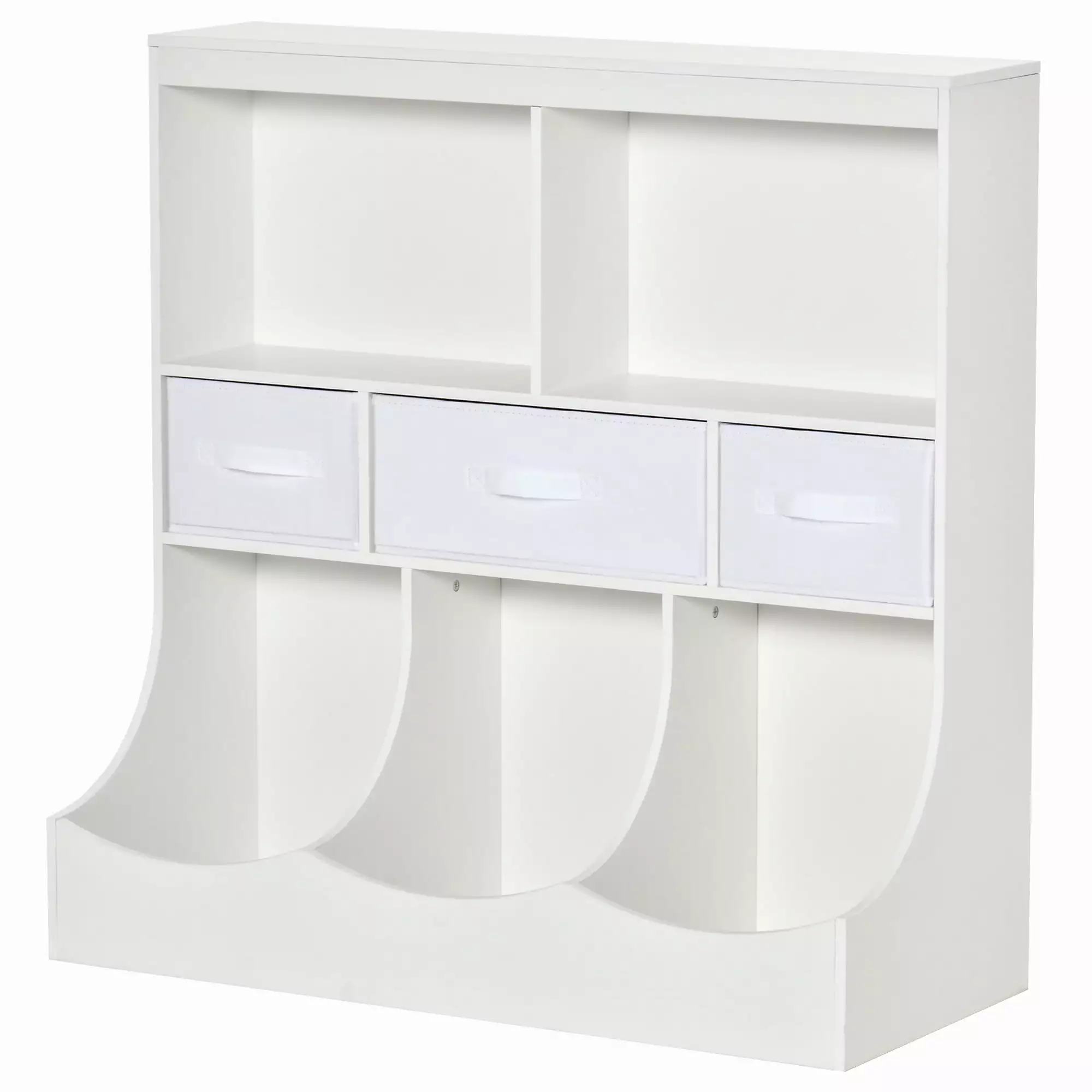 Kids Bookcase Toy Storage Organizer Cabinet Children Display Bookshelf Drawers Toys Clothes Books White SMHZ