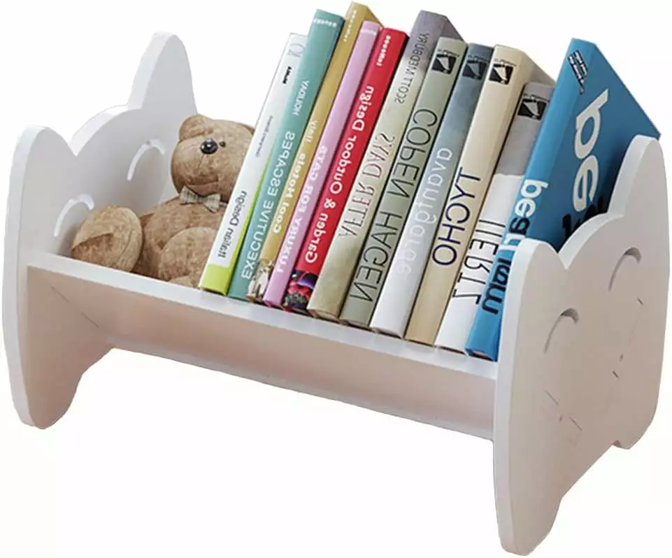 Kids Bookcase Small Desktop Children Bookshelf Storage Display Rack White Book Organizer Kids Room unbrand