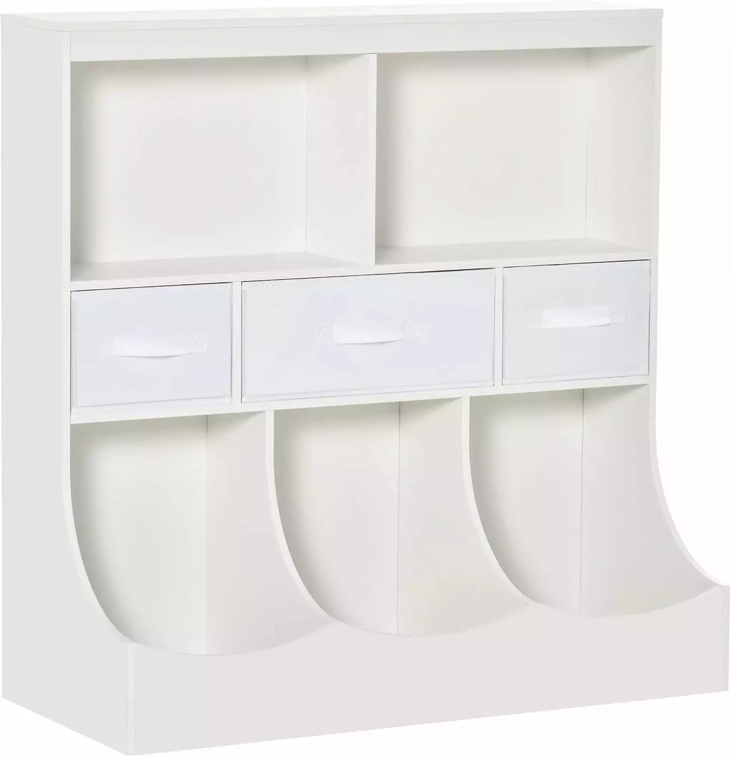 Kids Bookcase Toy Storage Organizer Cabinet Children Display Bookshelf Drawers White Bsthome