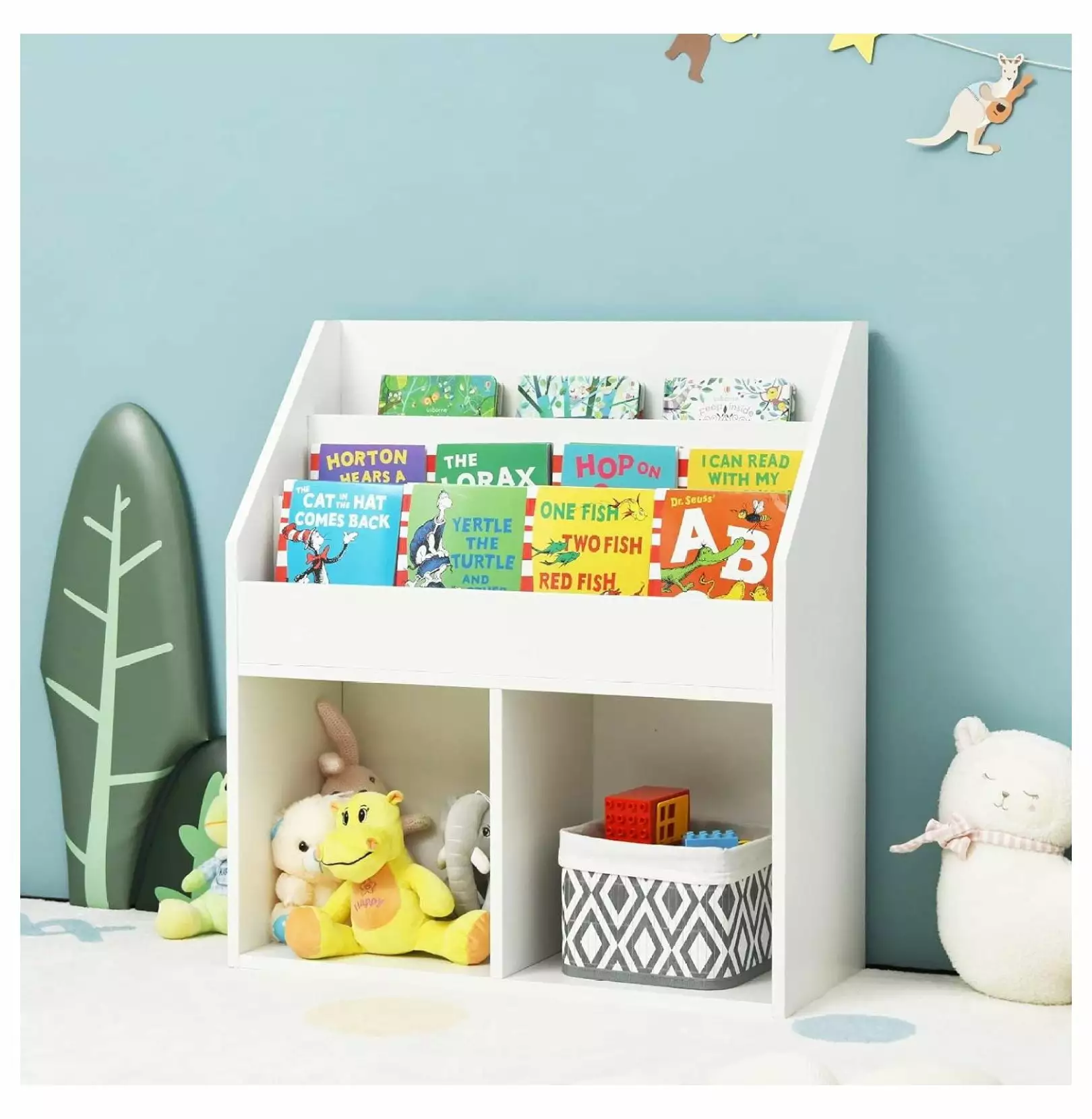 BULYAXIA Kids Bookshelf 2 Cube Toy Storage Organizer 3 Tier Book Racks