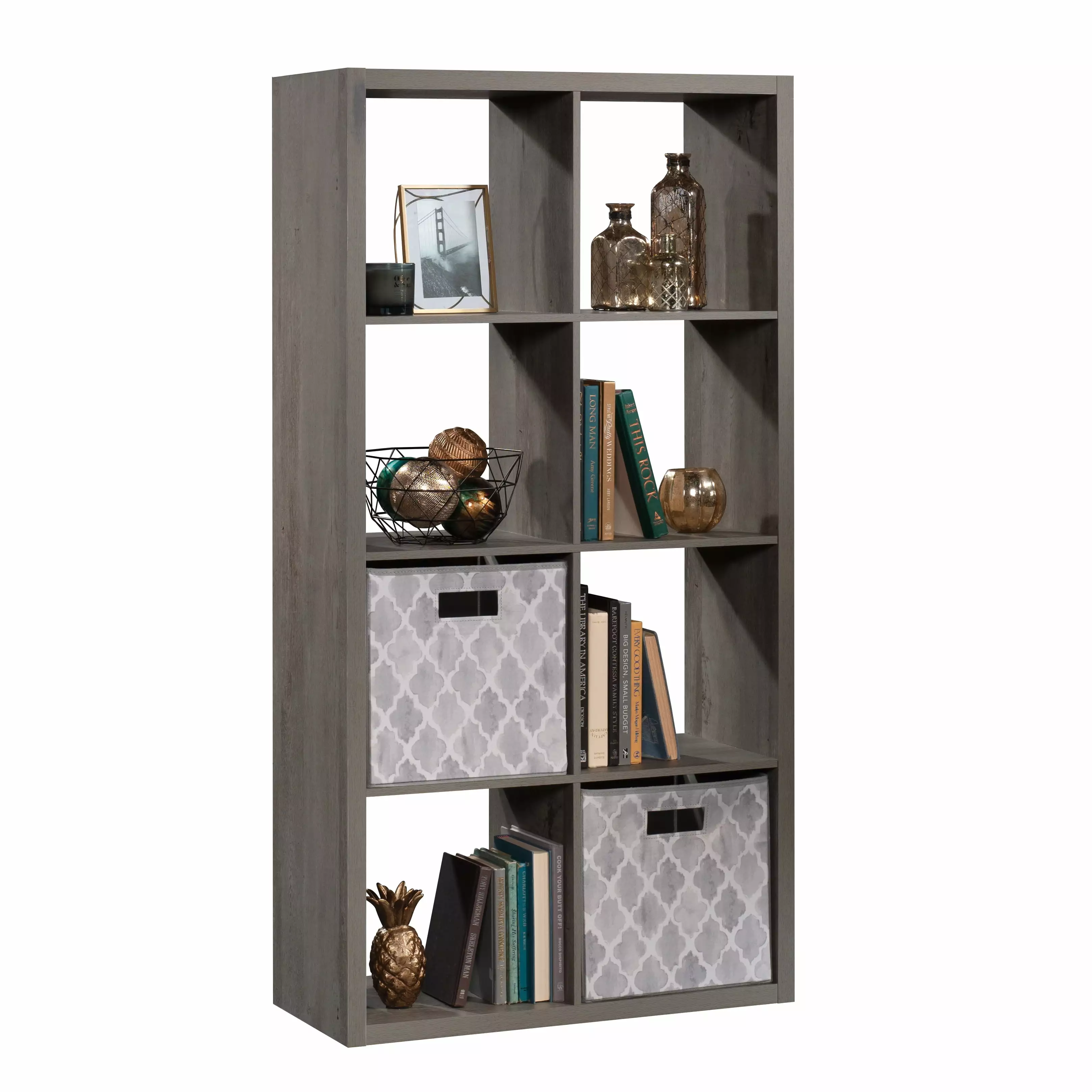 CasaSole 8-Cube Organizer Storage Bookshelf Mystic Oak Home Office