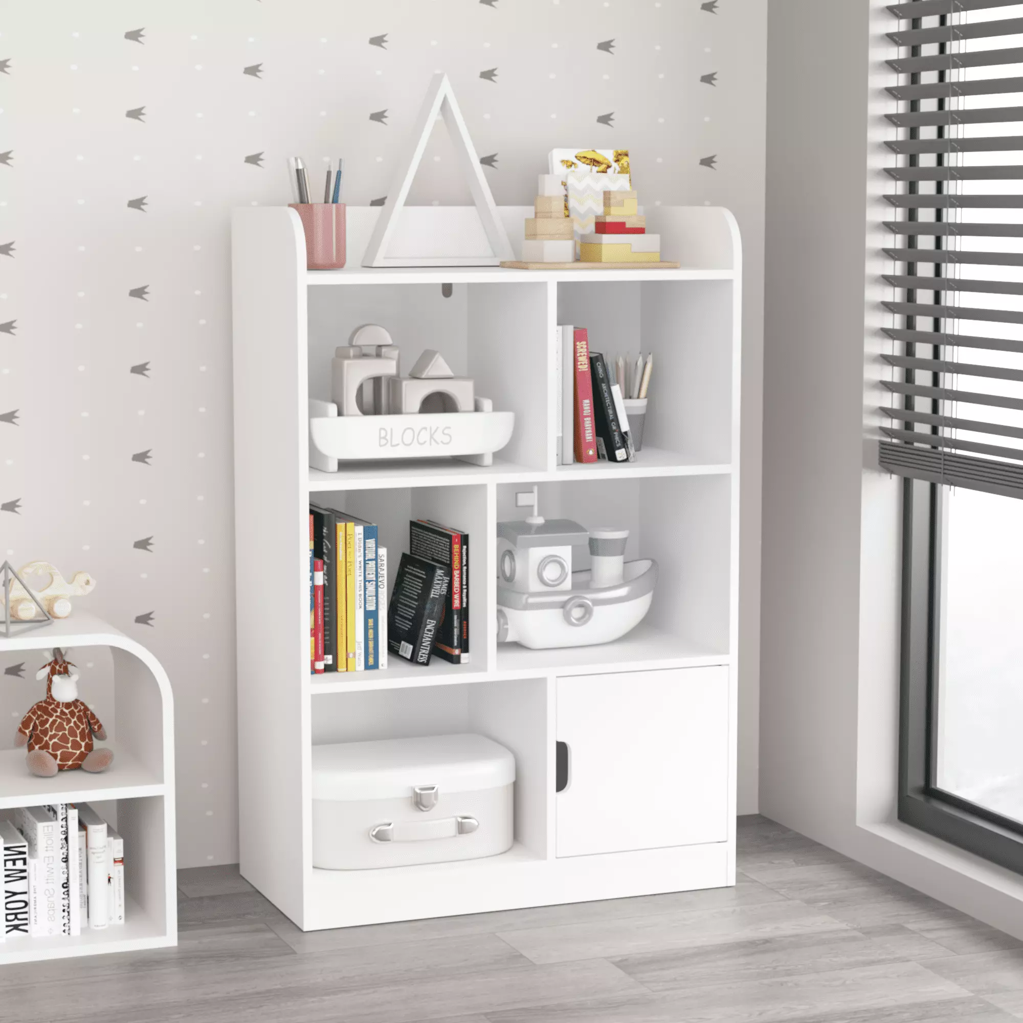 DeeHome Kids Bookcase Bookshelf 6 Compartments Freestanding Shelves and Cube Organizer Bedroom Living Room Office Closet S...