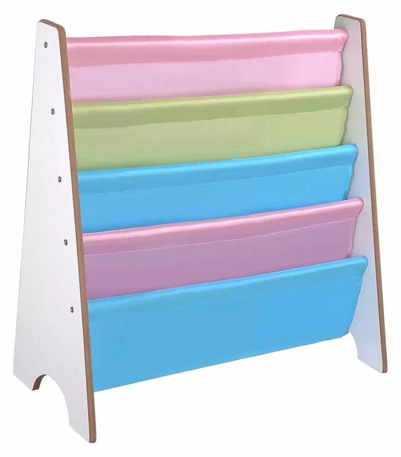 White Wood Kids Book Shelf Sling Storage Rack Organizer Bookcase Display Holder FENG20