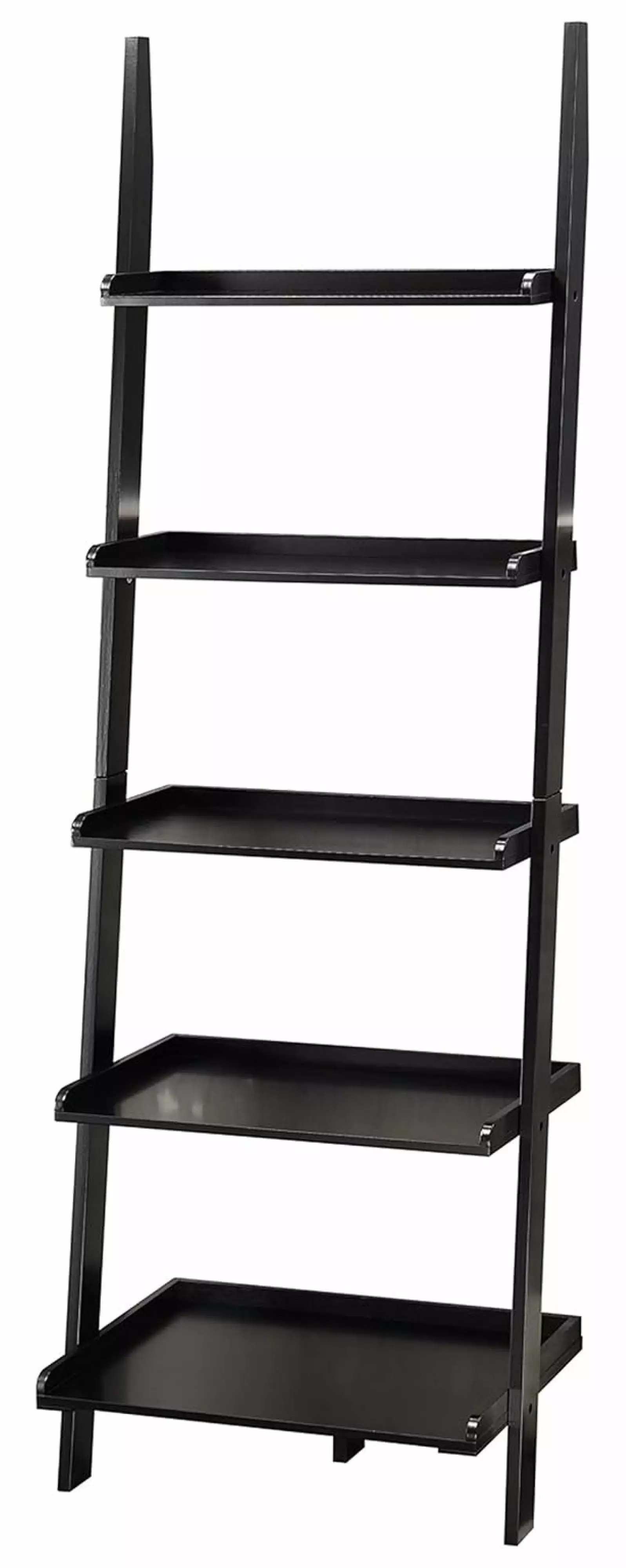 American 5 Shelf Bookshelf Ladder Black - Modern Industrial Storage Solution Generic