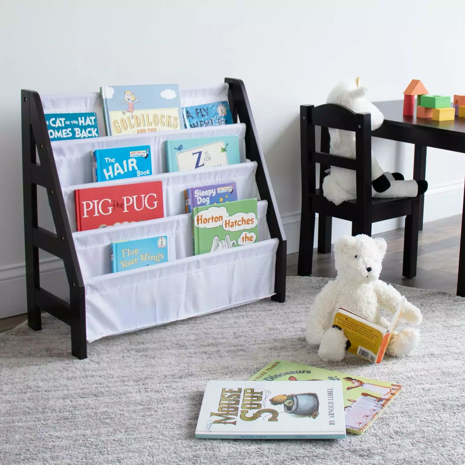 Humble Crew Kids Bookshelf 4 Tier Book Organizer Children's Room