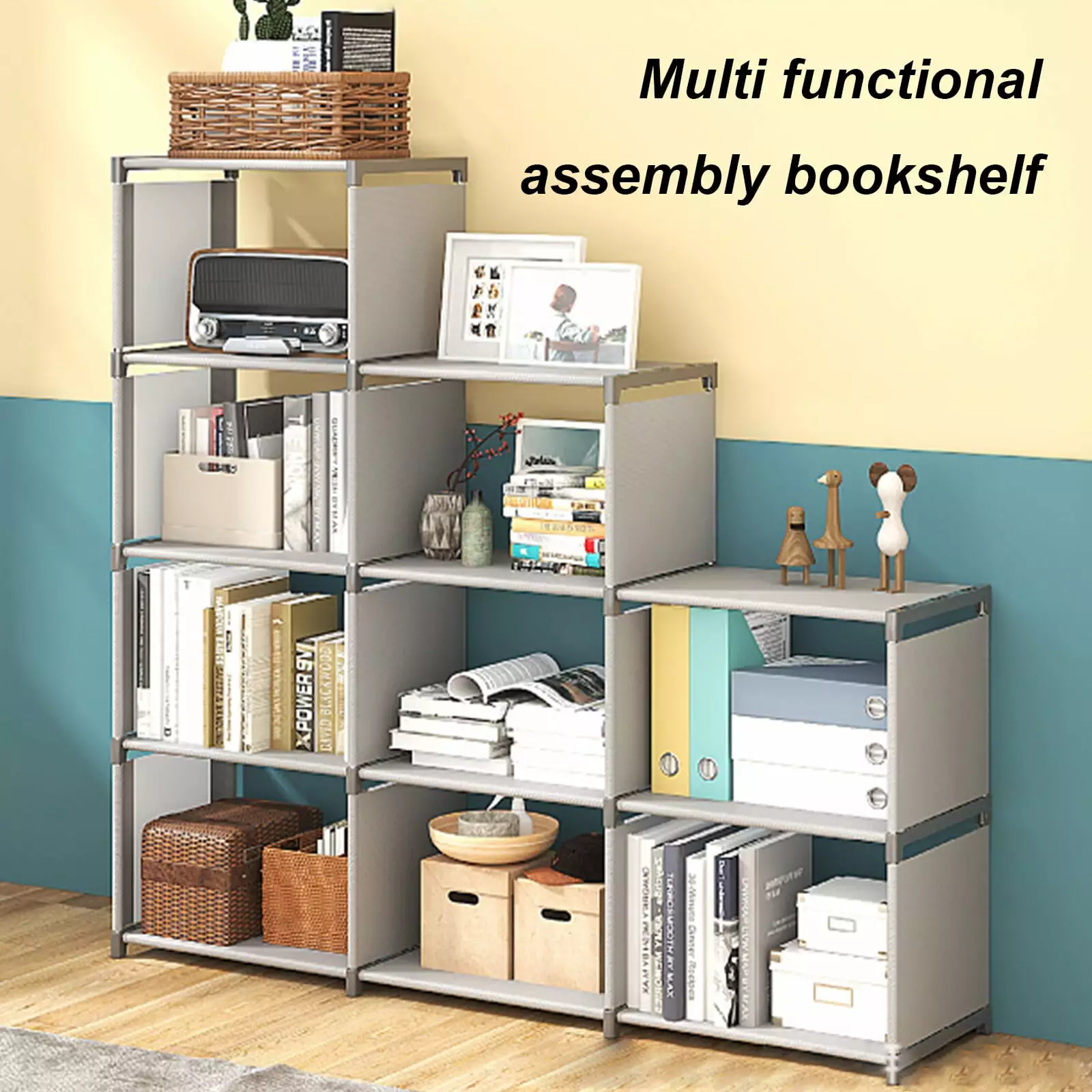 Jowenia 9 Cube Storage Organizer Cube Bookshelf DIY Bookcase Bedroom Living Room