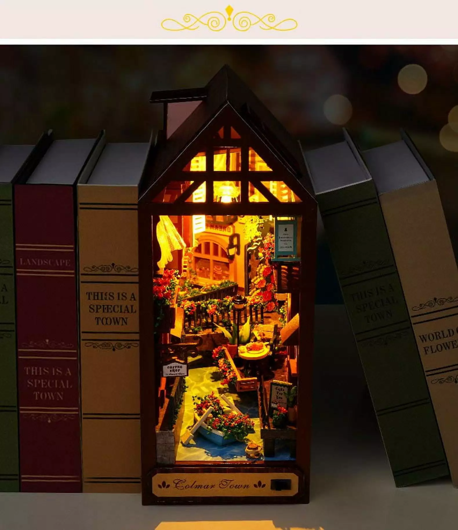 Naittoop Summer Clearance Home Decor DIY Book Corner Bookshelf Insert New Diy House Model Toy Bookend 40ML