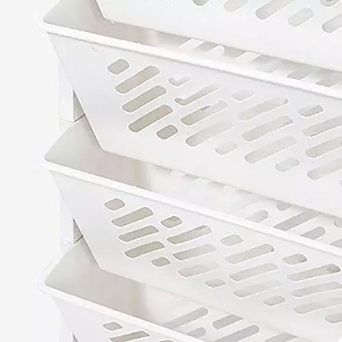 6 Tier Mobile Storage Bookshelf Wheels - White Multifunctional Organizer Kids Students Teachers Adults TeviRoom