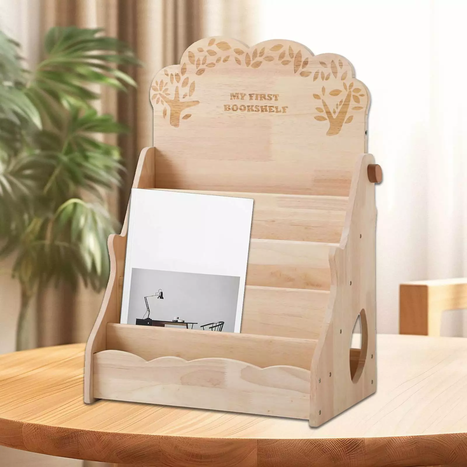 Tongina Kids Bookshelf Children Book Rack Storage Multi Layer Wooden Bookcase Display Stand Study Room