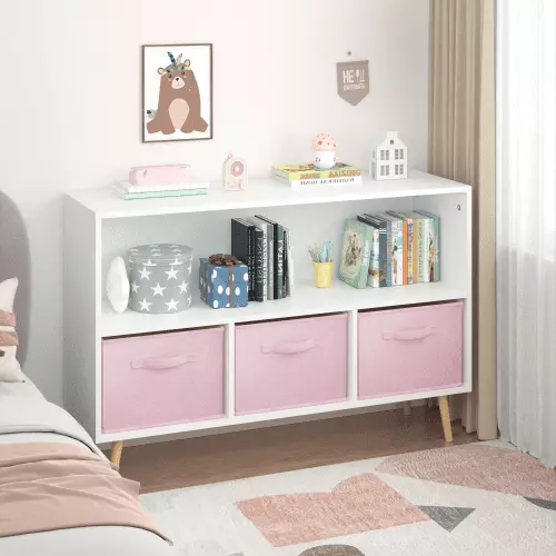 Wohh Kids Bookcase Collapsible Fabric Drawers Toy Storage Cabinet