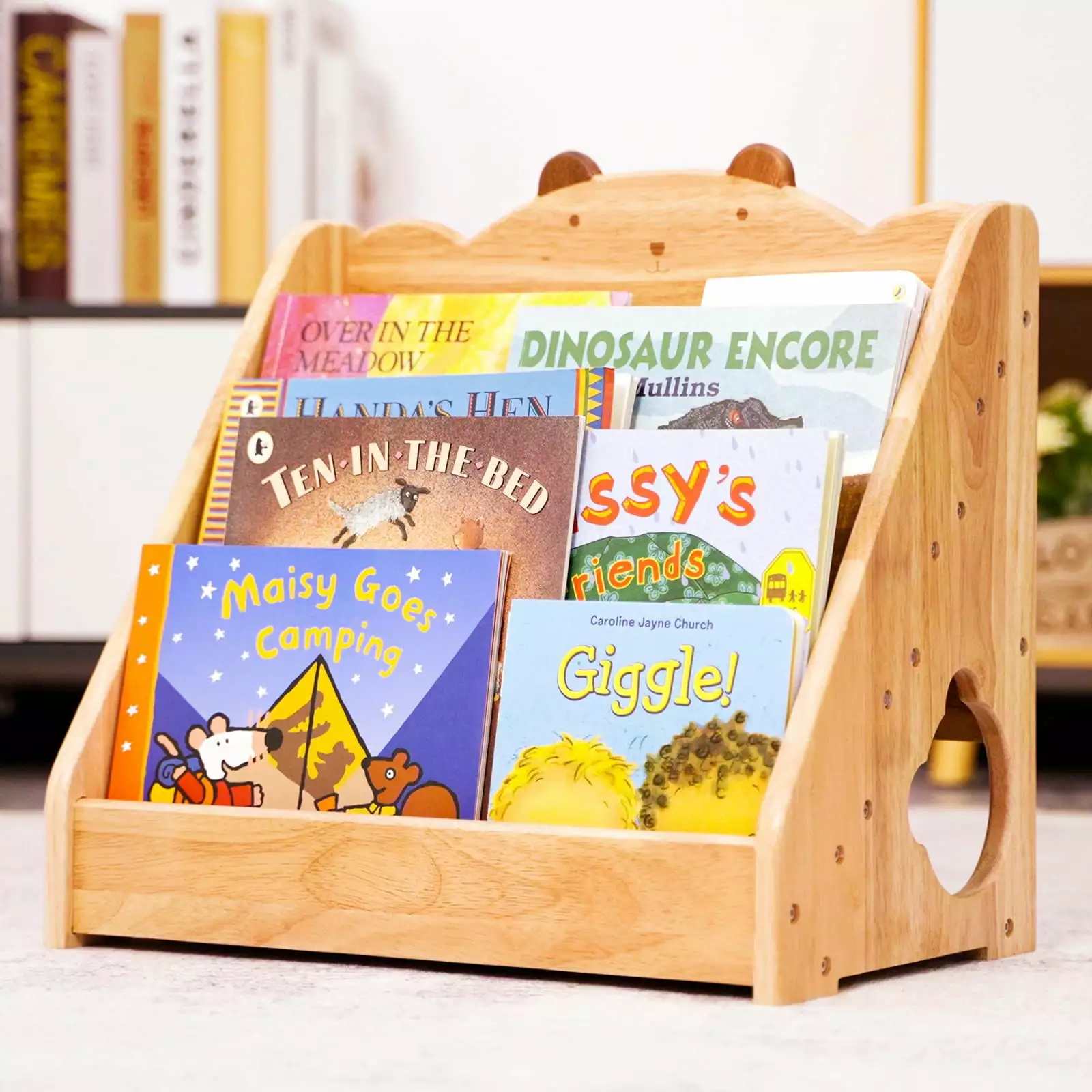 Woodtoe Montessori Bookshelf Kids Natural Wood Bookcase Chalkboard Storage Magazine Rack Organizer Classroom Furniture Boy...