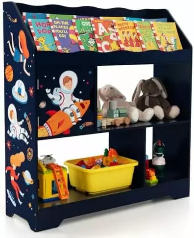 XINZHEN Kids Bookshelf Toy Storage Organizer Multifunctional Children Bookcase 3 Tier Montessori Shelf Toddler Storage Cab...
