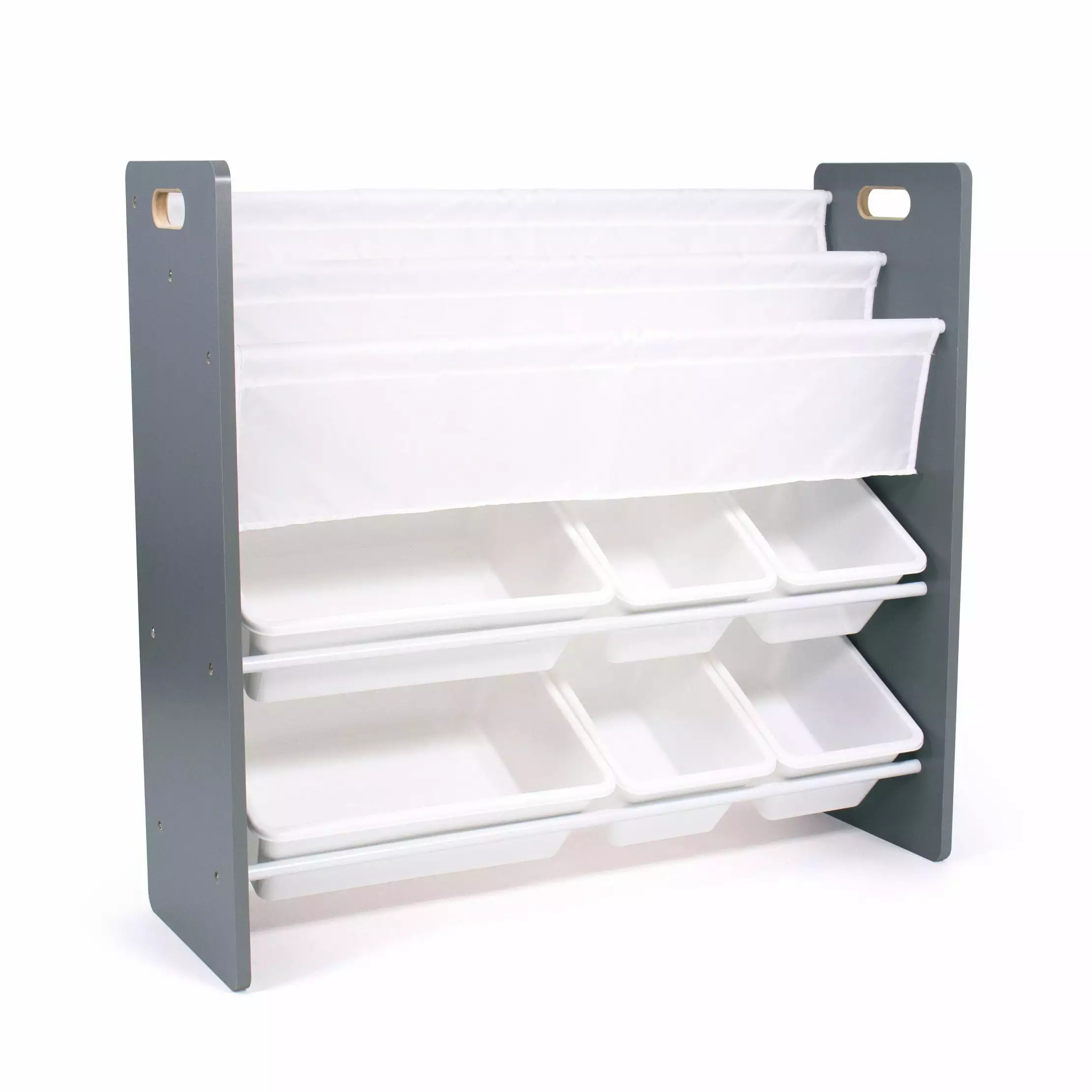 Read n Play 6 Bin Kids' Organizer 2 Tier Bookrack White YARSULY