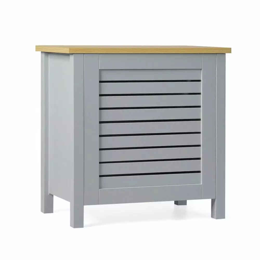 YYAo Kids Book Rack Storage Bookshelf Wooden Toy Storage Organizer Lid Gray