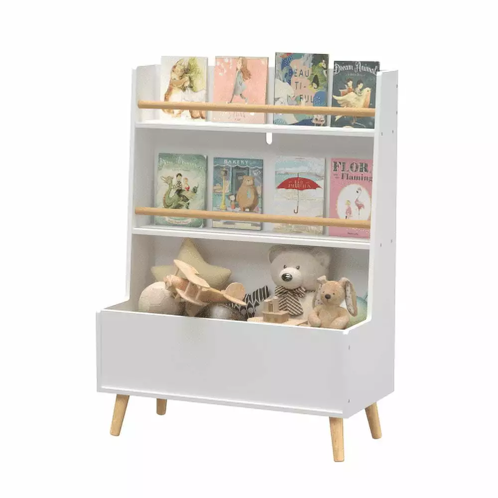 Bookshelf Kids ZPL Kids Bookshelf Toy Storage Cabinet Organizer Kids Book Rack Book Organizer Bedroom Playroom Nursery