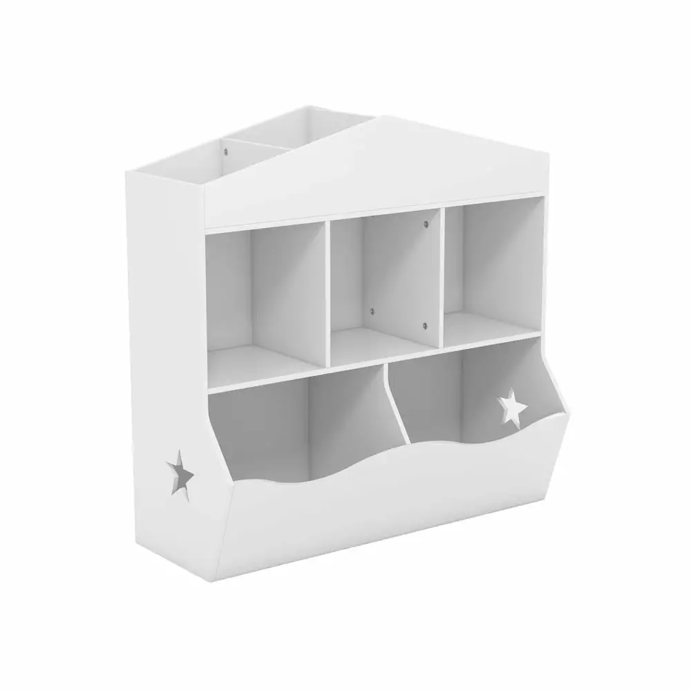 Zzistar Kids Bookshelf Toy Storage Organizer Wooden Open Storage Cubby Children Small Bookcase Playhouse Cabinet