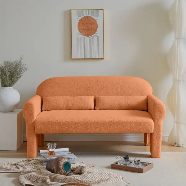 Fithood Modern Boucle Loveseat Living Room
