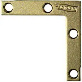 4-Pack 2-Inch Brass Flat Corner Iron Woodworking and Furniture National Hardware
