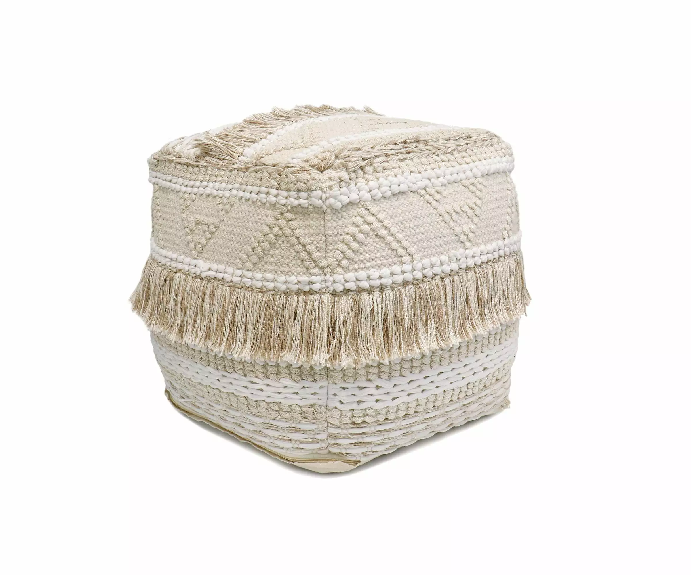 Pasargad Home Grandcanyon Cotton Braided Pouf Living Room