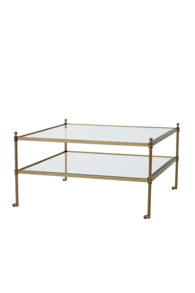 Eichholtz Aubrey Brass Coffee Table On Wheels Mobile Furniture