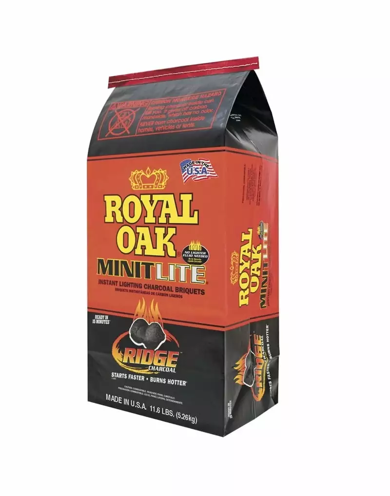 Royal Oak Minit Lite Instant Lighting Charcoal Briquettes 11.6 lb Quick Grilling