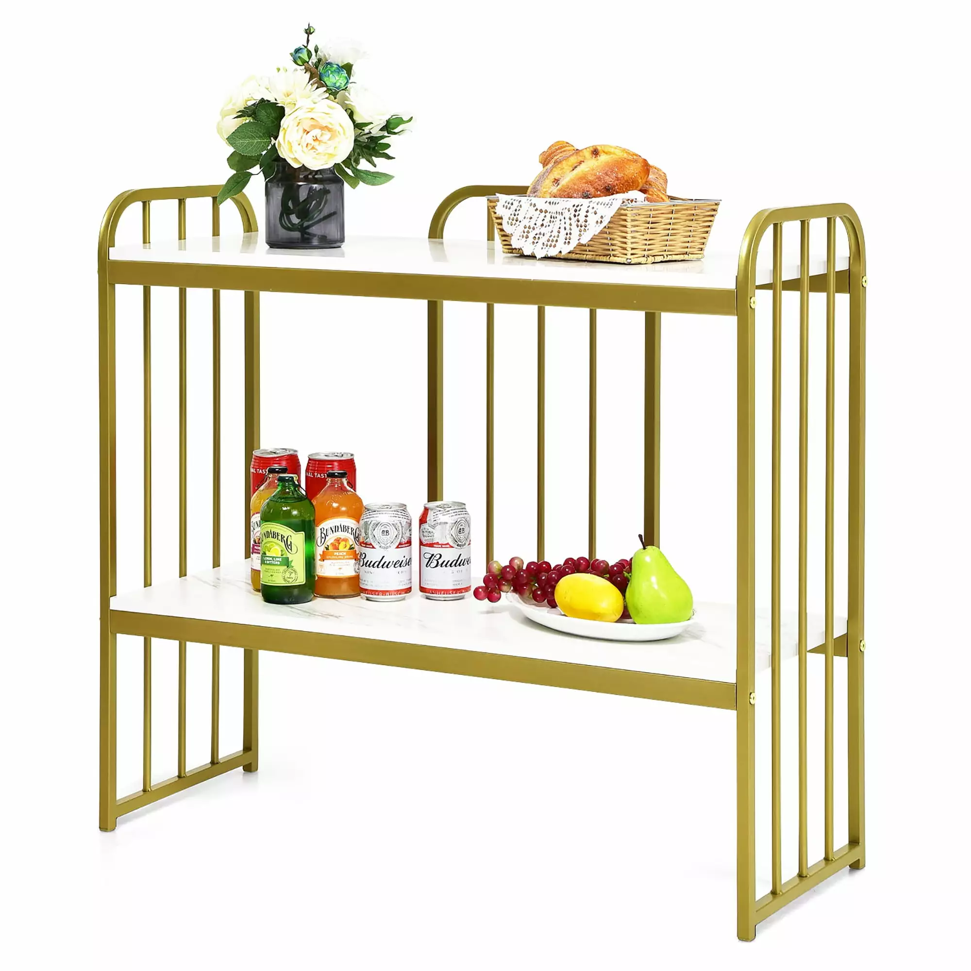 Costway 2-Tier Modern Buffet Console Table Storage Shelf Entryway Console