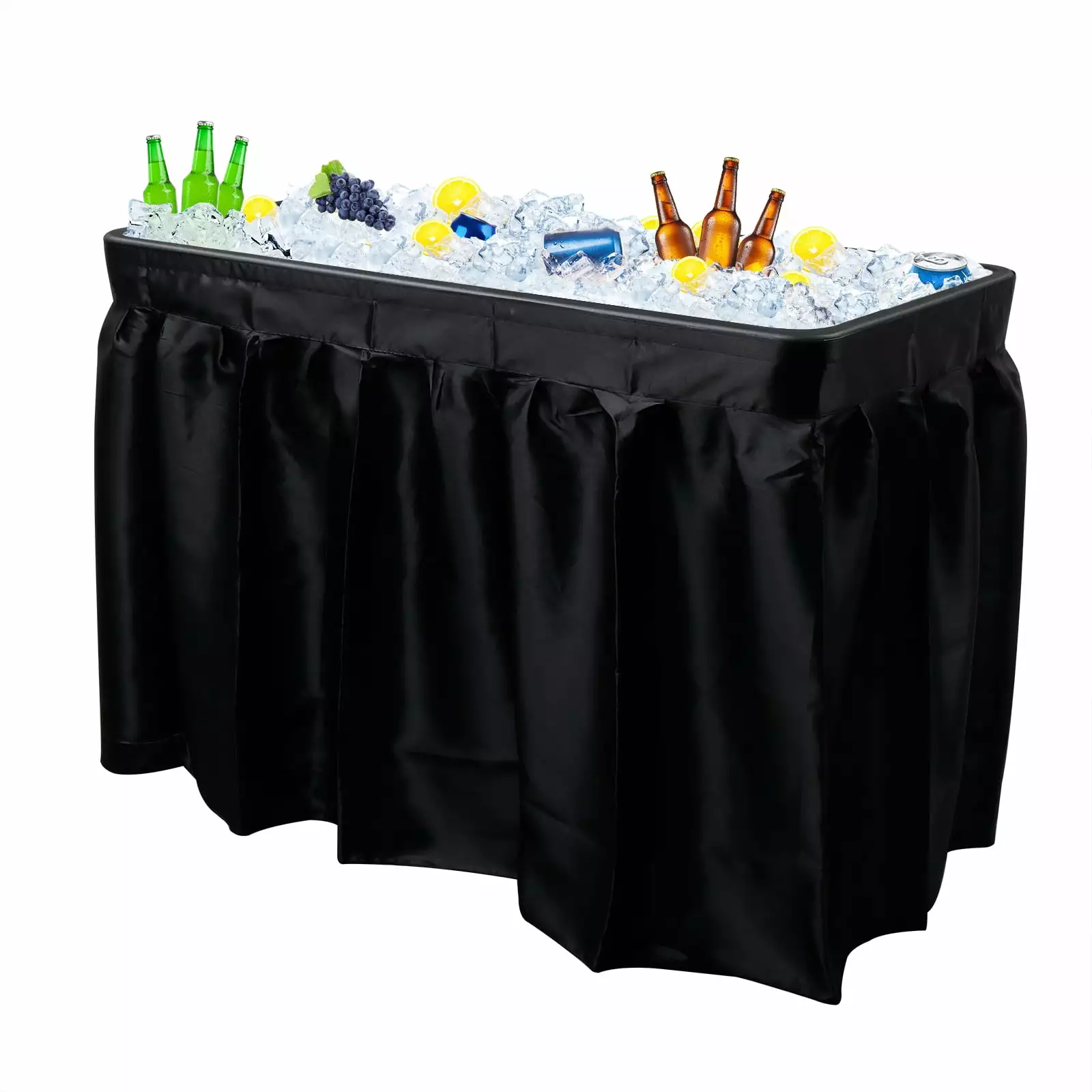 UBesGoo 4-Foot Folding Party Ice Table Skirt Black
