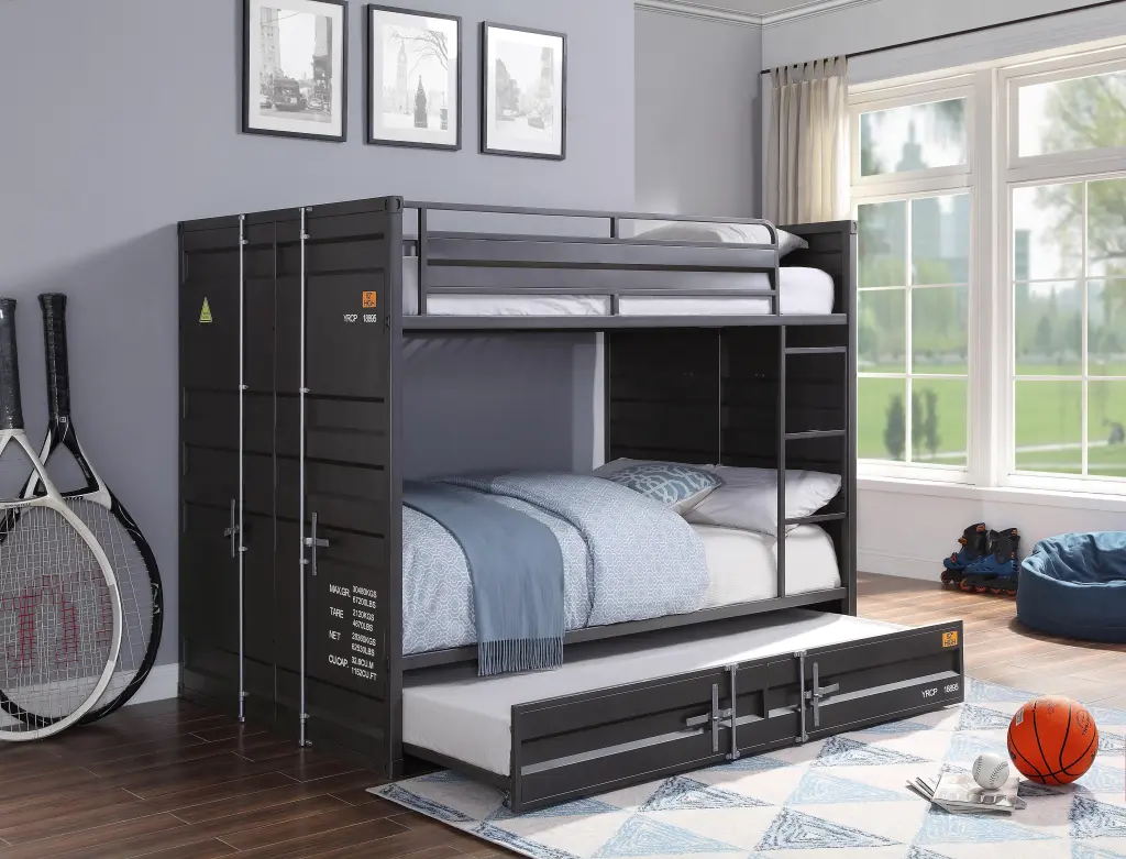 Cargo Gunmetal Bunk Bed Full Size Guardrails