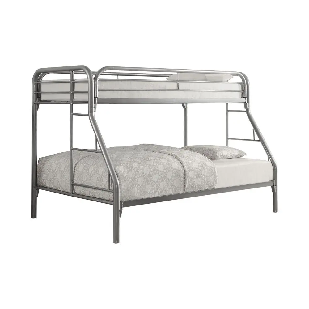 Morgan Twin Over Full Bunk Bed Silver Metal Bunk Bed Frame