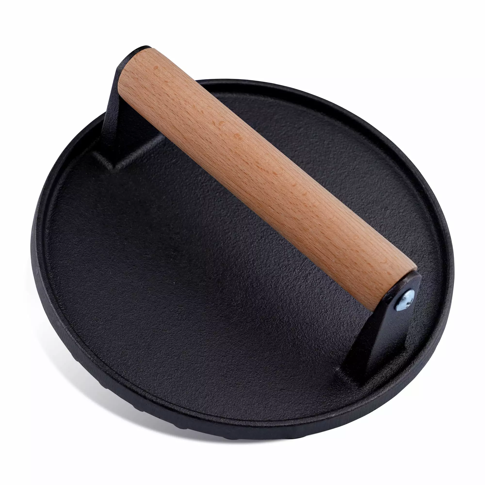 Smash Burger Press Griddle 7.08 Heavy Duty Hamburger Press Heat Resistant Handle Cast Iron Grill Press Bacon Press Round B...