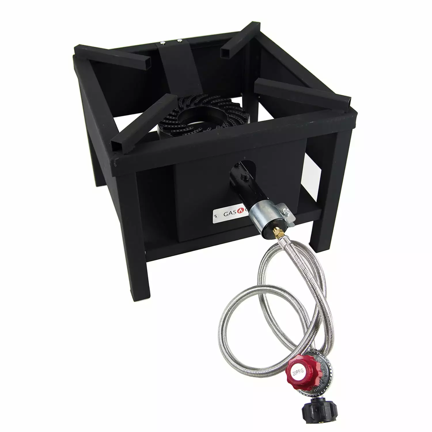GasOne B-5250 Square Heavy-Duty Propane Burner Adjustable 0-20 PSI Regulator