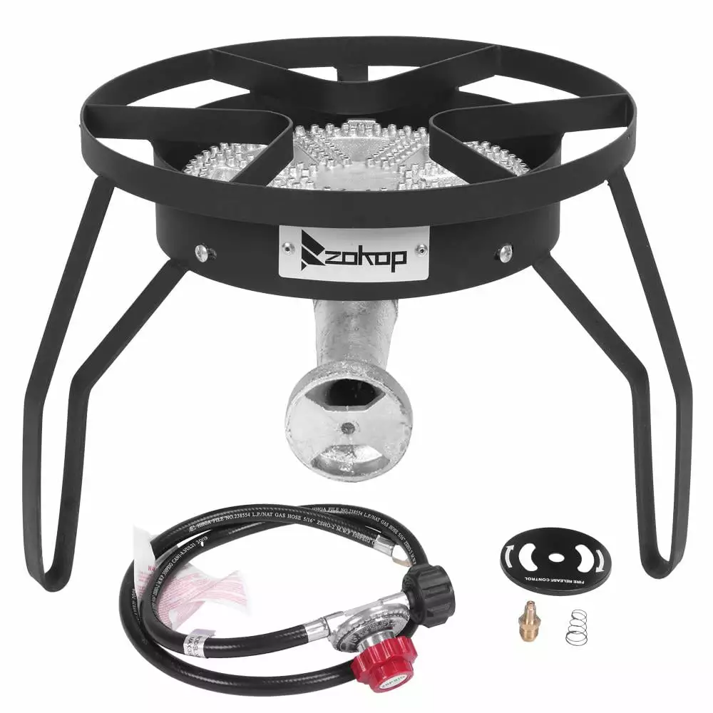 GoDecor 200000 BTU Portable Outdoor Round Single Burner Black High Power Stove